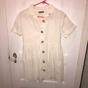 Zara Embroidered Button Up Dress